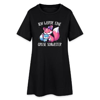 Grande Sœur Amoureuse Renard Frère ou Sœur - Robe T-shirt Femme - noir - Devant