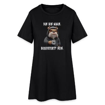 Grumpy Bulldog with Coffee Funny Morning Saying - Women’s T-Shirt Dress - black - Front