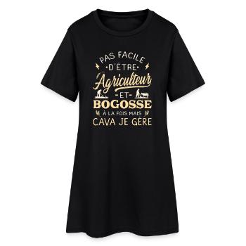 Bogosse Bauer Humor Landwirtschaft Bauer - Frauen T-Shirt-Kleid - Schwarz - Vorne