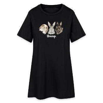 Fun rabbit knocking for rabbit lovers - Women’s T-Shirt Dress - black - Front