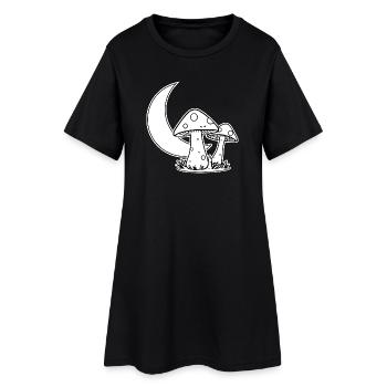 T-shirt Gobelincore Lune et Champignons - Robe T-shirt Femme - noir - Devant