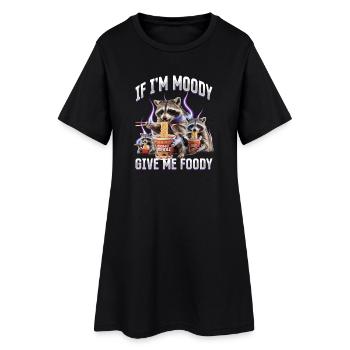 Funny Raccoon - Frauen T-Shirt-Kleid - Schwarz - Vorne