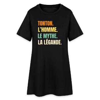 Custom Gift Tonton Man Legend Promoted Tonton 2026 - Robe T-shirt Femme - noir - Devant