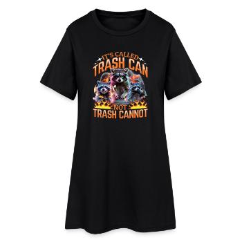 Funny Raccoon - Women’s T-Shirt Dress - black - Front