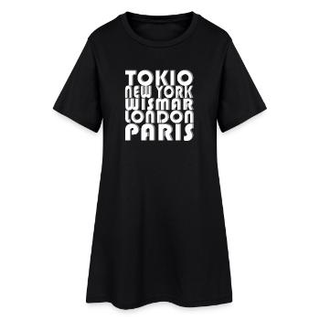 METROPOLE WISMAR - Frauen T-Shirt-Kleid - Schwarz - Vorne