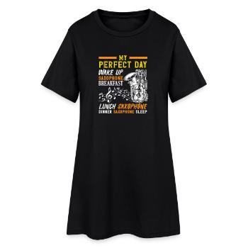 Saxophone Saxophoniste Musicien Perfect Day - Robe T-shirt Femme - noir - Devant