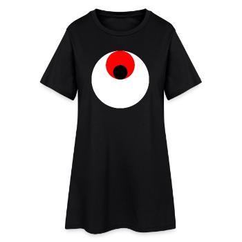 3 cercles, blanc, rouge et noir - Robe T-shirt Femme - noir - Devant