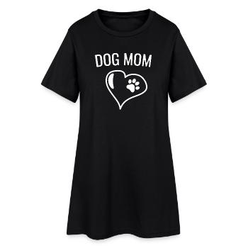Cœur de maman de chien avec patte - Cadeau de maman de chien - Robe T-shirt Femme - noir - Devant