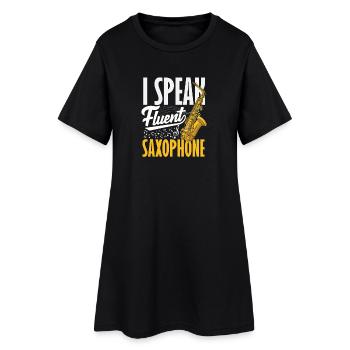 Je parle couramment saxophone, saxophoniste - Robe T-shirt Femme - noir - Devant