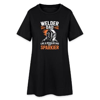 Soudeur qui dit profession, drôle de cadeau de soudeur, - Robe T-shirt Femme - noir - Devant