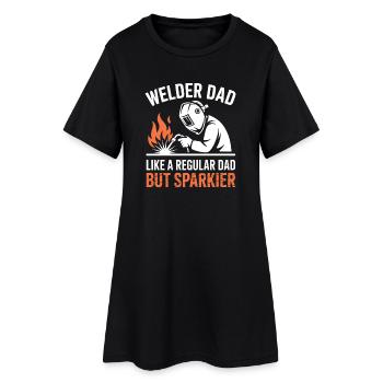 Soudeur qui dit profession, drôle de cadeau de soudeur, - Robe T-shirt Femme - noir - Devant