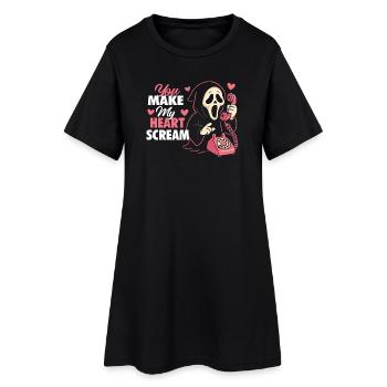 Tu fais crier mon cœur mignon, drôle d’amour de la Saint-Valentin - Robe T-shirt Femme - noir - Devant