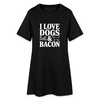 I Love Dogs & Bacon - Women’s T-Shirt Dress - black - Front