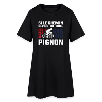 If the Path Gets Tough - Cyclist Gift - Women’s T-Shirt Dress - black - Front