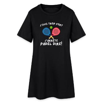 Humorous Man, Padel Player - Women’s T-Shirt Dress - black - Front