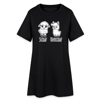 Moutons et pas moutons (Unsheep) - Lama pas moutons - Robe T-shirt Femme - noir - Devant