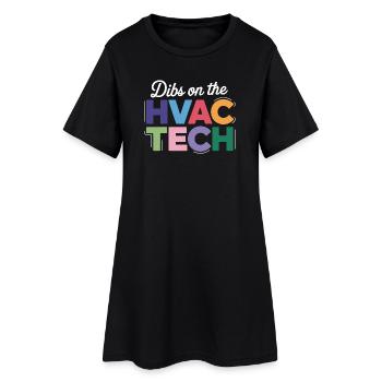 Technicien CVC drôle qui dit expert en réparation - Robe T-shirt Femme - noir - Devant