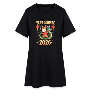 Chinese New Year Of The Horse 2026 - Women’s T-Shirt Dress - black - Front