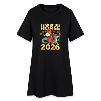 Chinese New Year Of The Horse 2026 - Women’s T-Shirt Dress - black - Front