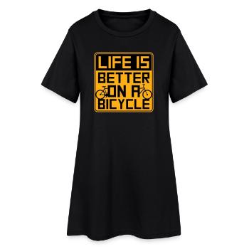 La vie est meilleure à vélo. Cyclisme Sport - Robe T-shirt Femme - noir - Devant