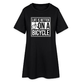 La vie est meilleure à vélo. Cyclisme Sport - Robe T-shirt Femme - noir - Devant