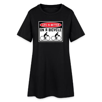 La vie est meilleure à vélo. Cyclisme Sport - Robe T-shirt Femme - noir - Devant