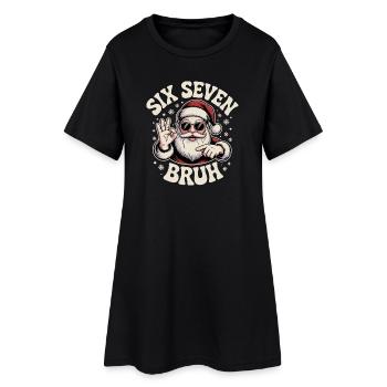 Six Sept Bruh Cool Père Noël Anniversaire de Noël - Robe T-shirt Femme - noir - Devant