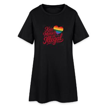 Kein Mensch ist illegal - Cool Pride Logo - Frauen T-Shirt-Kleid - Schwarz - Vorne