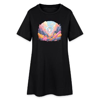 Boule de chat dans le canyon coloré - Robe T-shirt Femme - noir - Devant