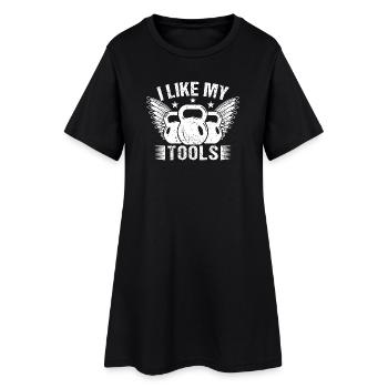Gym Junkies I Like My Tools Calisthenics Fitness - Frauen T-Shirt-Kleid - Schwarz - Vorne