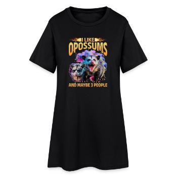 Drôle d’opossum - Robe T-shirt Femme - noir - Devant
