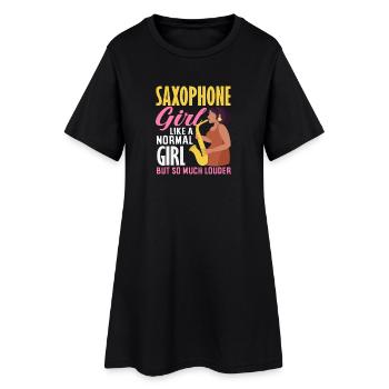 Fille au saxophone tellement plus bruyante Saxophoniste - Robe T-shirt Femme - noir - Devant