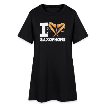 J’adore le saxophoniste - Robe T-shirt Femme - noir - Devant