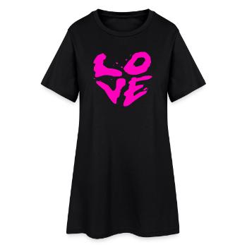 Art rose en forme de cœur d’amour en graffiti - Robe T-shirt Femme - noir - Devant