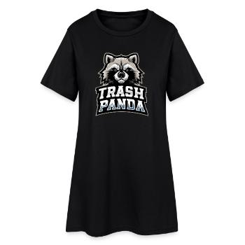 Trash Panda Waschbär Emblem - Frauen T-Shirt-Kleid - Schwarz - Vorne