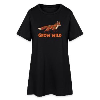 Waldfuchs Patchwork Grow Wild - Frauen T-Shirt-Kleid - Schwarz - Vorne