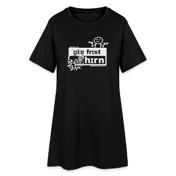 La cupidité ronge le cerveau - art phonétique - Robe T-shirt Femme - noir - Devant