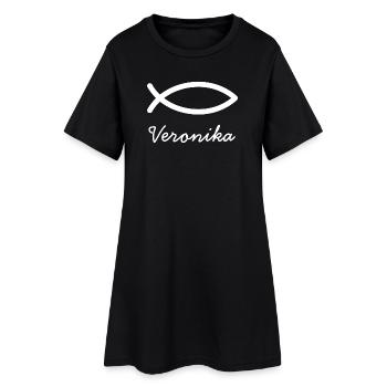 Veronika christlicher Name mit V Mädchenname Taufe - Frauen T-Shirt-Kleid - Schwarz - Vorne