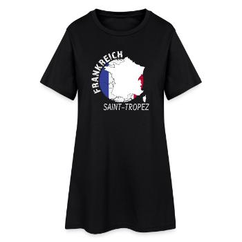Saint-Tropez - Frauen T-Shirt-Kleid - Schwarz - Vorne