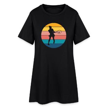Tennis - Frauen T-Shirt-Kleid - Schwarz - Vorne