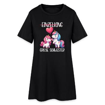 Grande sœur licorne amoureuse aînée - Robe T-shirt Femme - noir - Devant