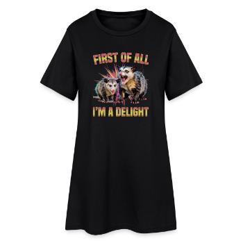 Drôle d’opossum - Robe T-shirt Femme - noir - Devant