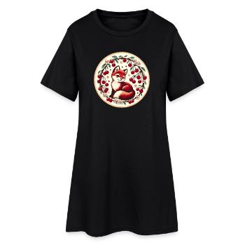 Cercle Vintage Cherry Ring Fox - Robe T-shirt Femme - noir - Devant