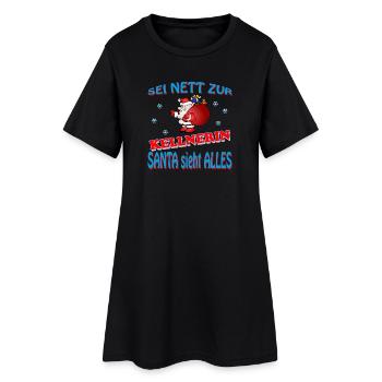 SERVEUSE DU PÈRE NOËL - Robe T-shirt Femme - noir - Devant
