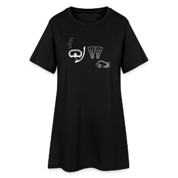 Plongée sous-marine - idée cadeau  - Robe T-shirt Femme - noir - Devant