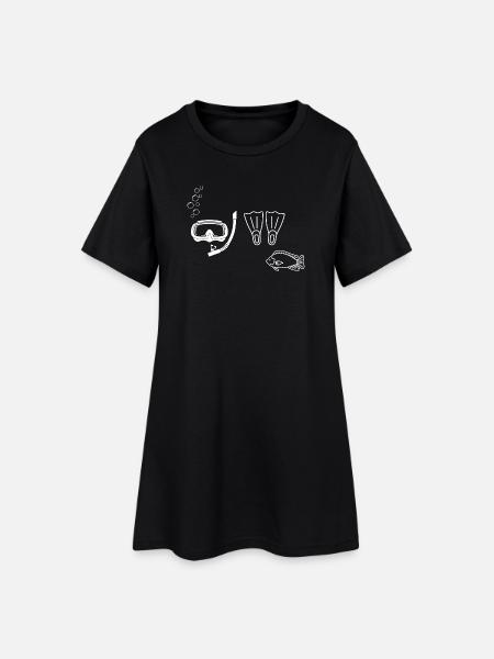 Plongée sous-marine - idée cadeau  - Robe T-shirt Femme - noir