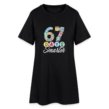 Six jours plus intelligents : thème de l’école joyeuse - Robe T-shirt Femme - noir - Devant