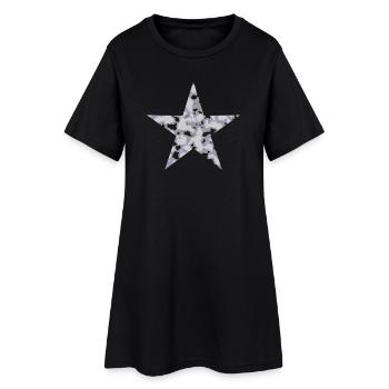 Camouflage d’étoiles - Avec des trous - Robe T-shirt Femme - noir - Devant