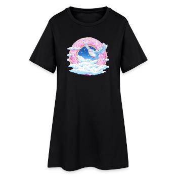 Donut Sky Owl Flight - Women’s T-Shirt Dress - black - Front