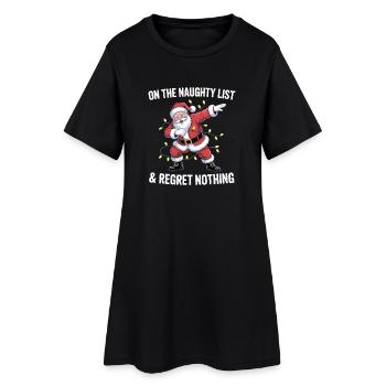 Lustiger Weihnachts-Weihnachtsmann auf der Naughty List - Frauen T-Shirt-Kleid - Schwarz - Vorne